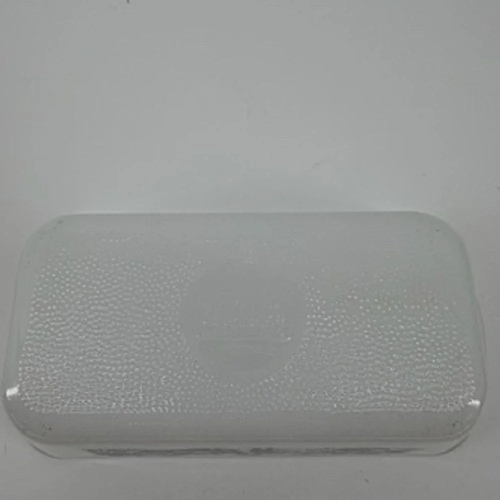 Vintage Currier Ives Milk Glass Blue Scenic Farm Loaf Pan Divided Casserole Dish